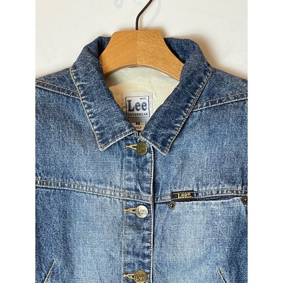 Lee Outerwear Blue Denim Quilted Lined‎ Jean Jacket Size M - Picture 5 of 11